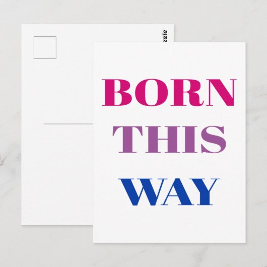 Born this way - Bisexual Pride ポストカード (正面/裏面)