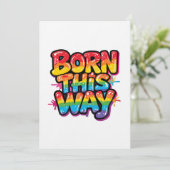Born This Way – Bold Rainbow Pride Quote for LGBTQ 招待状 (スタンド正面)