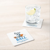 Born To Ball Sports Second Birthday  スクエアペーパーコースター (インサイチュ)