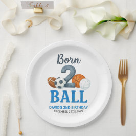 Born To Ball Sports Second Birthday  ペーパープレート
