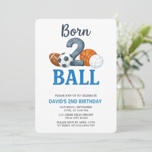 Born To Ball Sports Second Birthday  招待状 (スタンド正面)