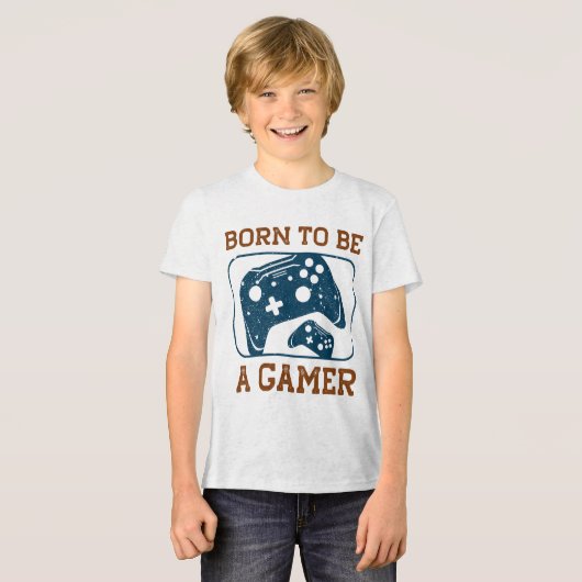 Born to be a gamer トライブレンドTシャツ (正面全面)
