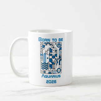 Born to be Aquarius コーヒーマグカップ