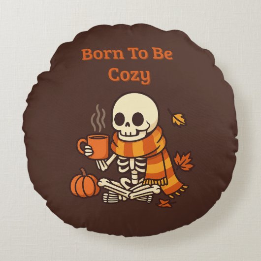 Born to Be Cozy - スケルトン ラウンドクッション (正面)