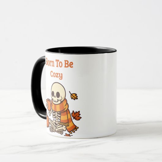 Born to Be Cozy – Skeleton Fall Mug マグカップ (正面左)