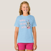 Born to Be Cute – Adorable Panda Stack Kids Tシャツ (正面フル)