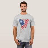 Born to Be Free 愛国鷲デザイン | 大人用 Tシャツ (正面フル)