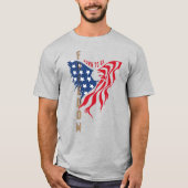 Born to Be Free 愛国鷲デザイン | 大人用 Tシャツ (正面)