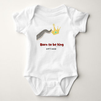 Born To Be King オリジナルネームカラーブロックベビーボディ ベビーボディスーツ
