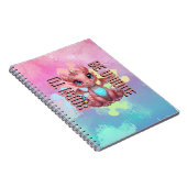 Born to Be Unique Cute Pink Dragon– Inspirational  ノートブック (右側)
