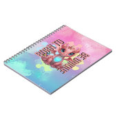 Born to Be Unique Cute Pink Dragon– Inspirational  ノートブック (左側)