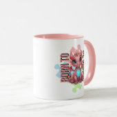 Born to Be Unique Cute Pink Dragon– Inspirational  マグカップ (正面右)
