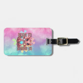 Born to Be Unique Cute Pink Dragon– Inspirational  ラゲッジタグ (正面横)