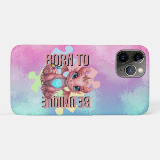 Born to Be Unique Cute Pink Dragon– Inspirational  Case-Mate iPhoneケース (裏面(横))