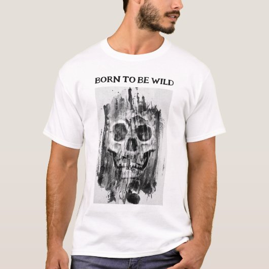 Born to be Wild. Distressed T-Shirt Tシャツ (正面)