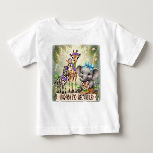 Born to Be Wild - Jungle  babies - ベビーTシャツ (正面)