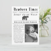 Born to be Wild Newborn Times Birth Announcement 案内状 (スタンド正面)