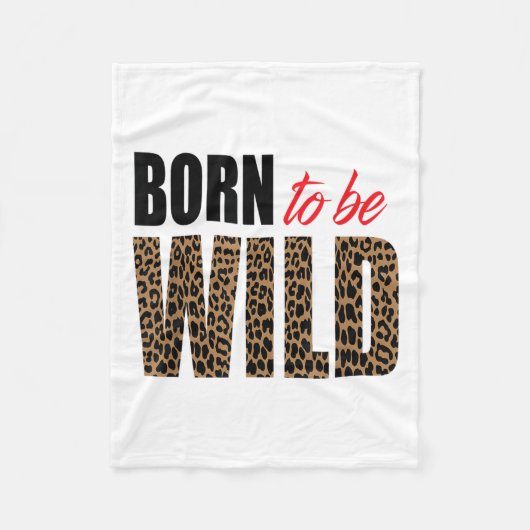 Born To Be Wild Tiger Animal Lover Motivation  フリースブランケット (正面)