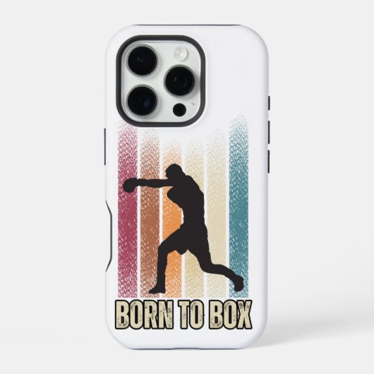 "Born to Box" レトロボクシングアート iPhoneケース (裏面)