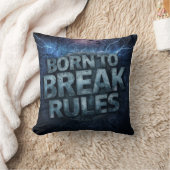 Born to Break Rules - Bold 3D Grunge Typography De クッション (ブランケット)