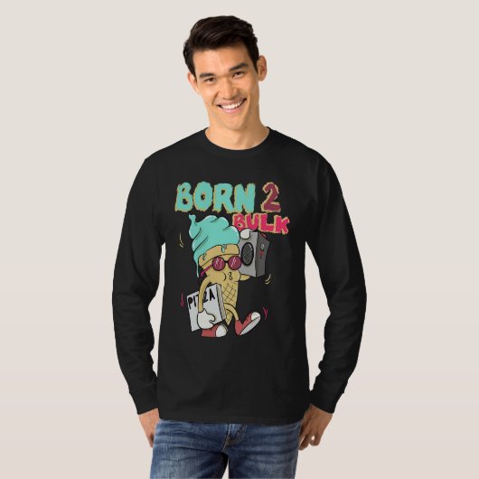 Born To Bulk Ice Bodybuilding Gym Training Tシャツ (正面フル)