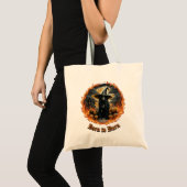 Born to Burn Dark Witch & Jack Halloween Tote Bag トートバッグ (正面(商品))