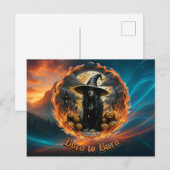 Born to Burn Gothic Witch Halloween Postcard シーズンポストカード (正面/裏面)