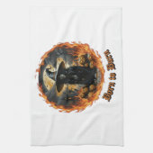 Born to Burn Witch Kitchen Towel Design キッチンタオル (縦)