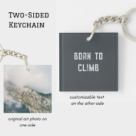 Born to Climb Mountain Adventure Photo キーホルダー