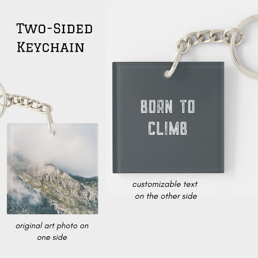 Born to Climb Mountain Adventure Photo キーホルダー