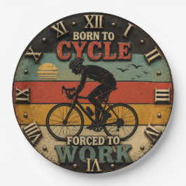 Born to Cycle Forced to Work Gift for Cyclists ペーパープレート