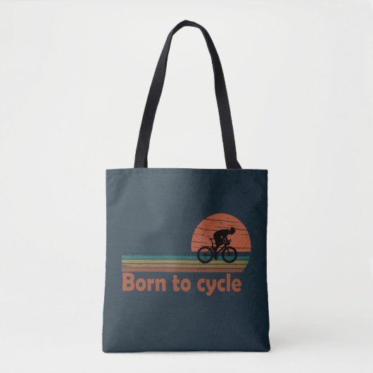 Born To Cycle - MTB マウンテンバイク 楽しいサイクリング トートバッグ (正面)