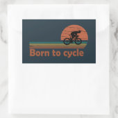 Born To Cycle - MTB マウンテンバイク 楽しいサイクリング 長方形シール (バッグ)