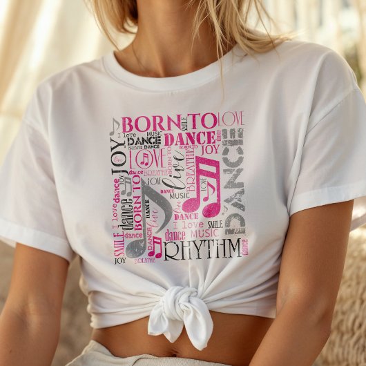 Born to Dance ピンク/ブラック ID277 Tシャツ