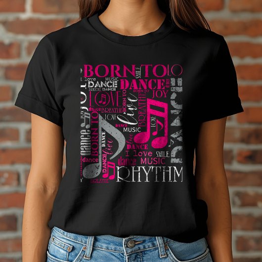 Born to Dance ピンク/ホワイト ID277 Tシャツ