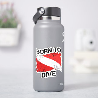 Born to Dive weathered dive flag sticker シール