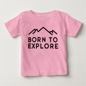 Born To Explore Minimalist Mountain Outline ベビーTシャツ (正面)