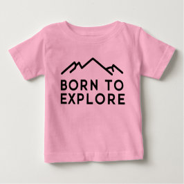 Born To Explore Minimalist Mountain Outline ベビーTシャツ