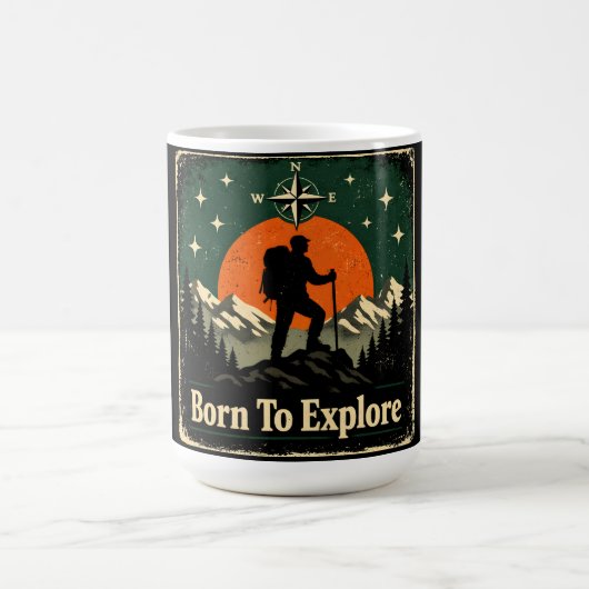 Born To Explore – Natural Explorer Wilderness コーヒーマグカップ (中央)