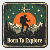 Born To Explore – Natural Explorer Wilderness スクエアシール (正面)