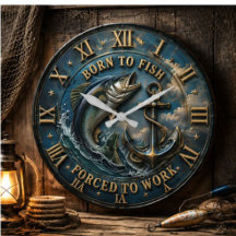 Born to Fish Forced to Work Nautical Angler 