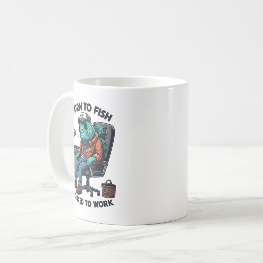 Born to Fish, Work Mug コーヒーマグカップ (正面左)