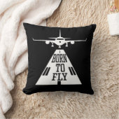 Born To Fly Aviation Pilot Flying Airplane Aircraf クッション (ブランケット)
