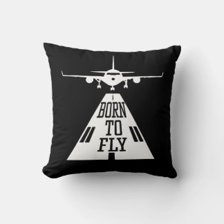 Born To Fly Aviation Pilot Flying Airplane Aircraf クッション