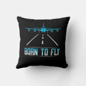 Born To Fly Aviation Pilot Flying Airplane Aircraf クッション (裏面)