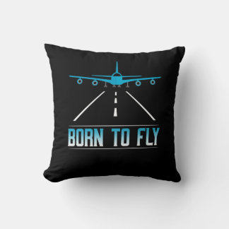 Born To Fly Aviation Pilot Flying Airplane Aircraf クッション