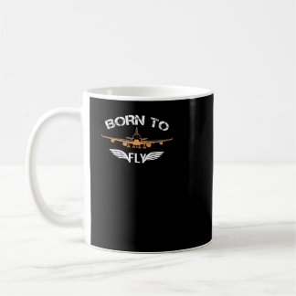 Born To Fly Tshirt Aviation Shirt Airplane Pilot コーヒーマグカップ