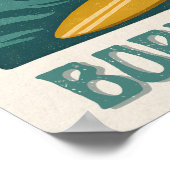 Born To Glide Cali Surfer -Retro Surf Art- Surfing ポスター (角)