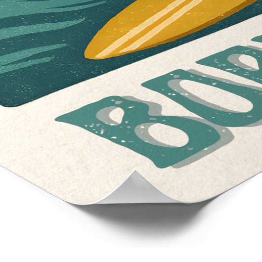 Born To Glide Cali Surfer -Retro Surf Art- Surfing ポスター (角)