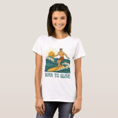 Born To Glide Cali Surfer -Retro Surf Art- Surfing Tシャツ (正面フル)